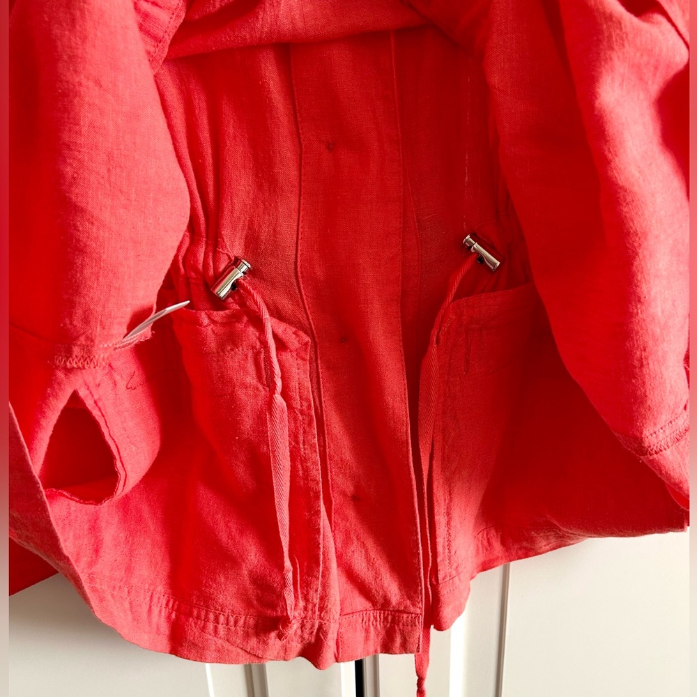 CHRISTOPHER & BANKS linen blend light jacket - coral P/XL - Picture 4 of 5